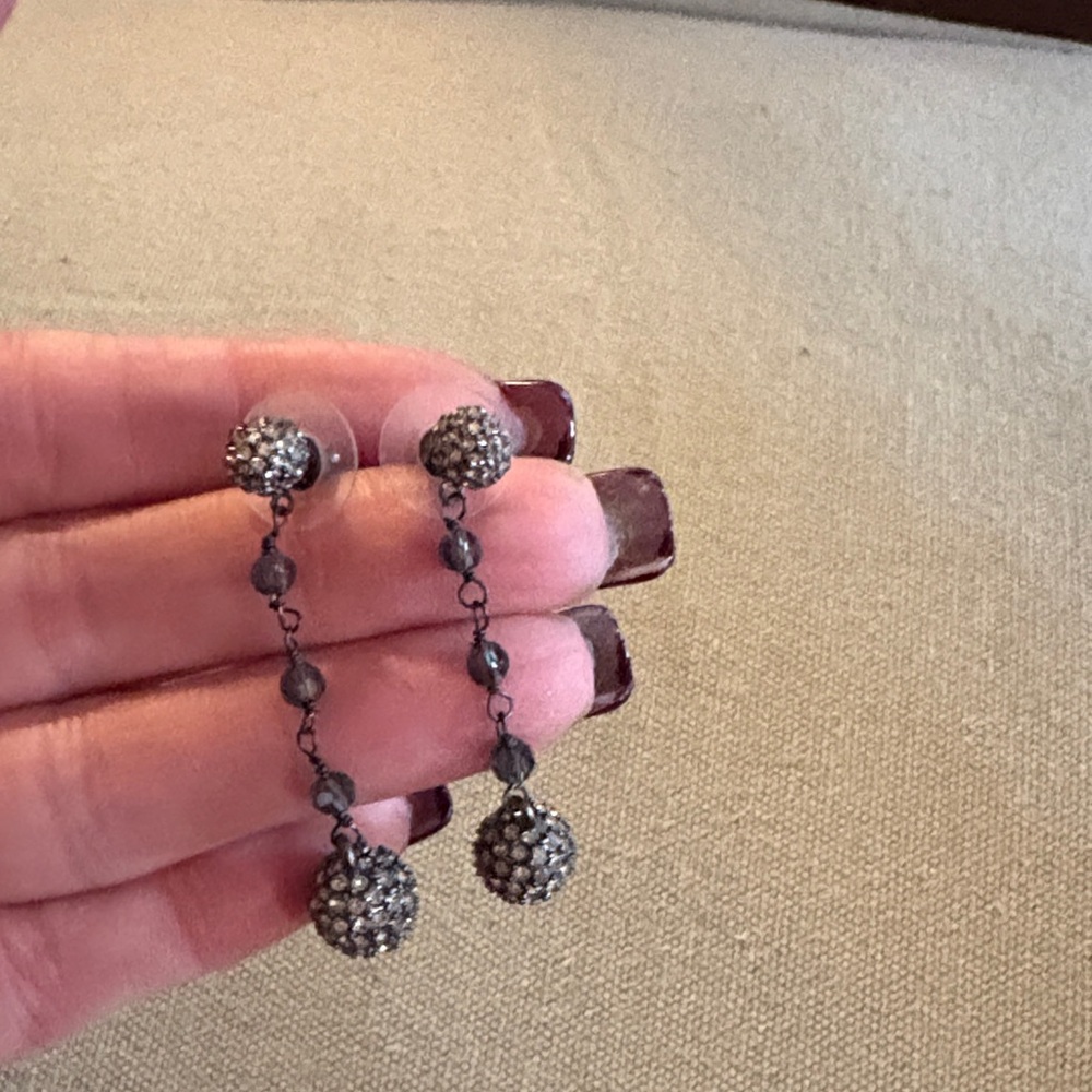 White House Black Market Black Beaded Earrings